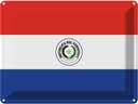 Blechschild 30x40 cm Paraguays Paraguay Flagge Fahne Wappen