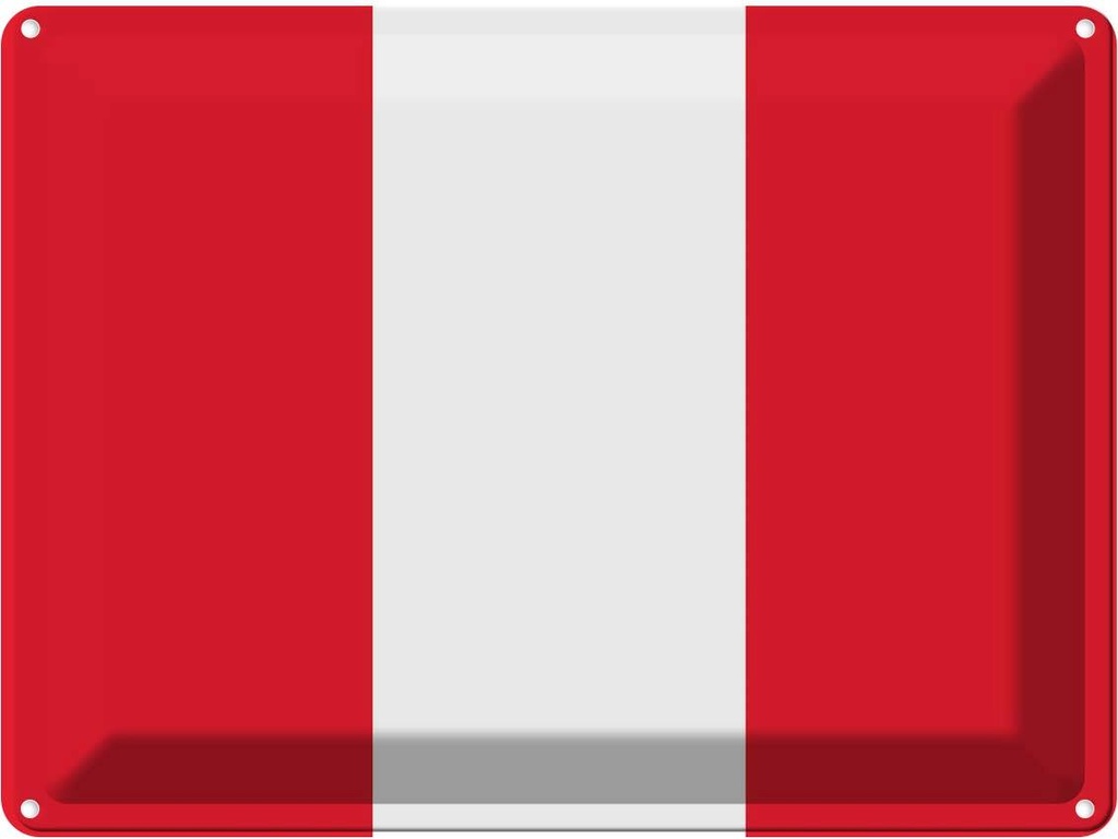 Blechschild 30x40 cm Perus Peru Flagge Fahne Wappen