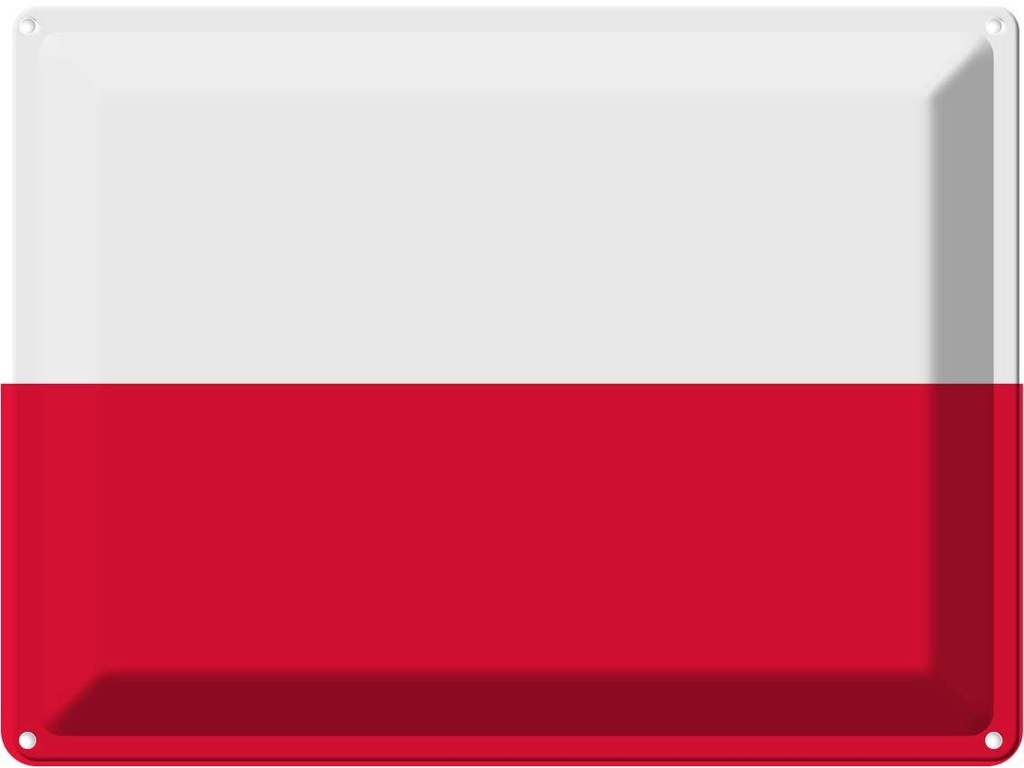 Blechschild 30x40 cm Polens Poland Flagge Fahne Wappen