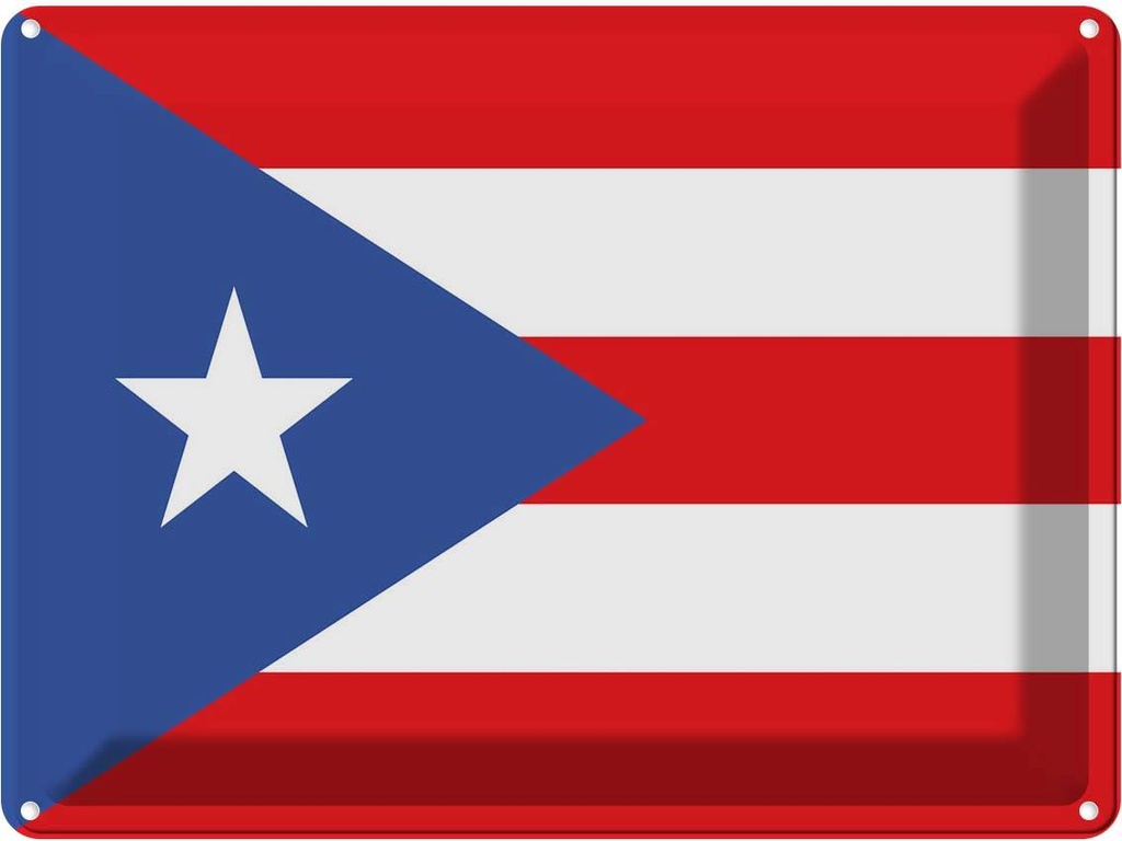 Blechschild 30x40 cm Puerto Ricos Rico Flagge Fahne Wappen