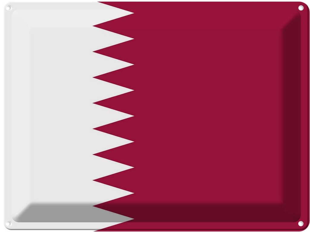 Blechschild 30x40 cm Katars Qatar Flagge Fahne Wappen