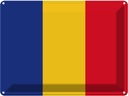 Blechschild 30x40 cm Rumäniens Romania Flagge Fahne Wappen