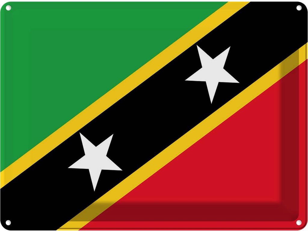 Blechschild 30x40 cm St. Kitts und Nevis Saint Flagge Fahne Wappen