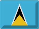 Blechschild 30x40 cm Saint Lucias Lucia Flagge Fahne Wappen
