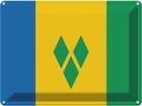 Blechschild 30x40 cm Saint Vincent und Grenadinen Flagge Fahne Wappen