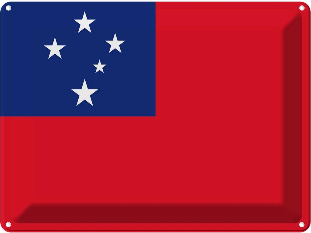 Blechschild 30x40 cm Samoas Samoa Flagge Fahne Wappen