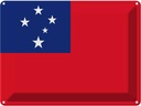 Blechschild 30x40 cm Samoas Samoa Flagge Fahne Wappen