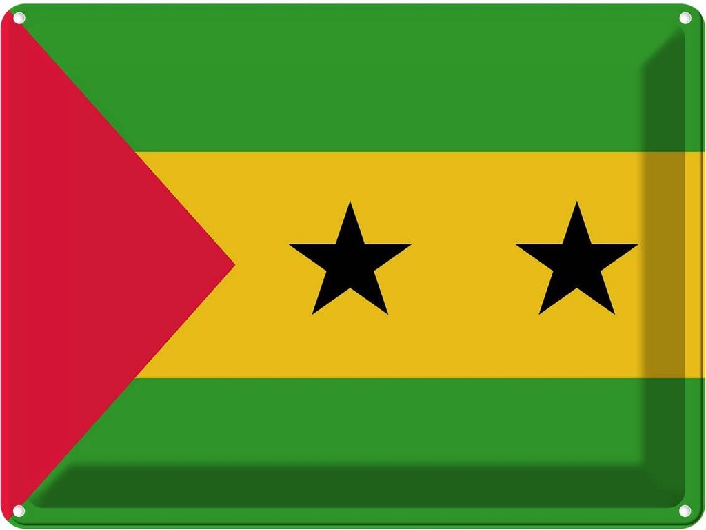 Blechschild 30x40 cm São Tomé und Príncipe Flagge Fahne Wappen