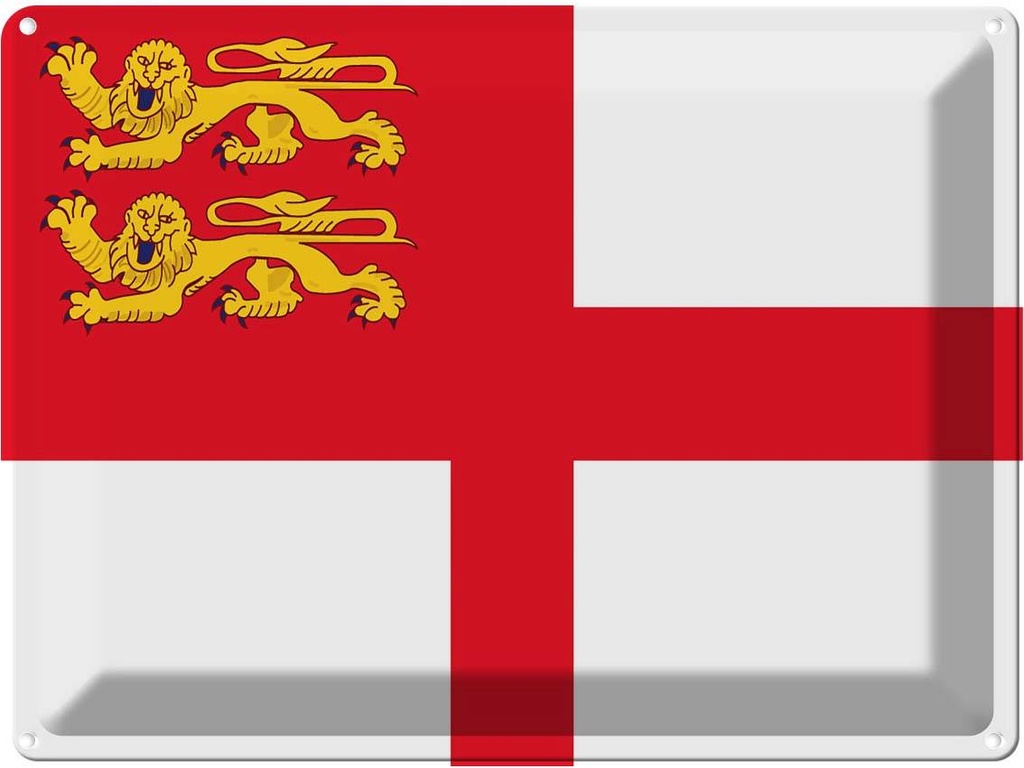 Blechschild 30x40 cm Sark Flagge Fahne Wappen