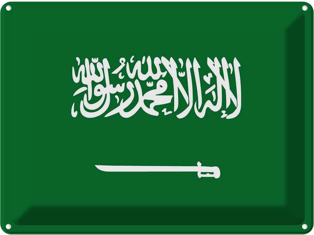 Blechschild 30x40 cm Saudi-Arabien Saudi Arabia Flagge Fahne Wappen