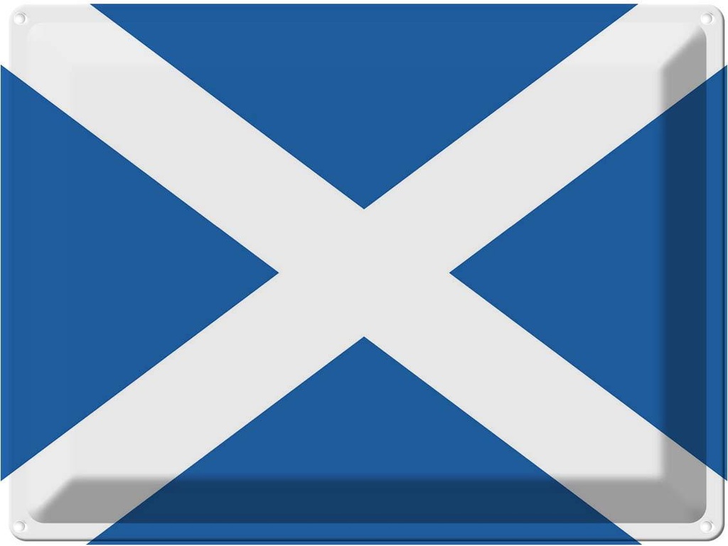 Blechschild 30x40 cm Schottlands Scotland Flagge Fahne Wappen