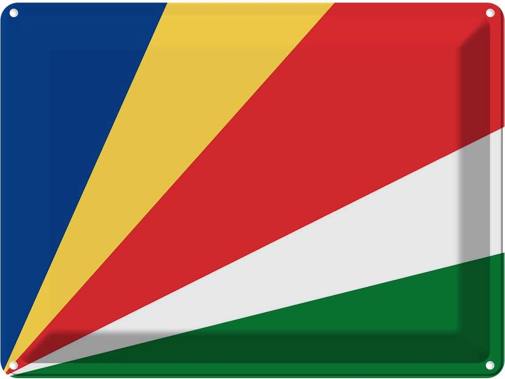Blechschild 30x40 cm Seychellen Seychelles Flagge Fahne Wappen