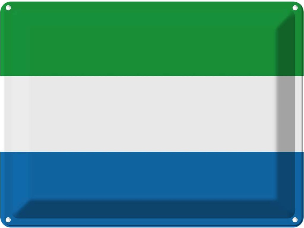 Blechschild 30x40 cm Sierra Leones Leone Flagge Abenteuer Reisen Fahne Wappen