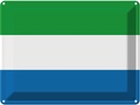Blechschild 30x40 cm Sierra Leones Leone Flagge Abenteuer Reisen Fahne Wappen