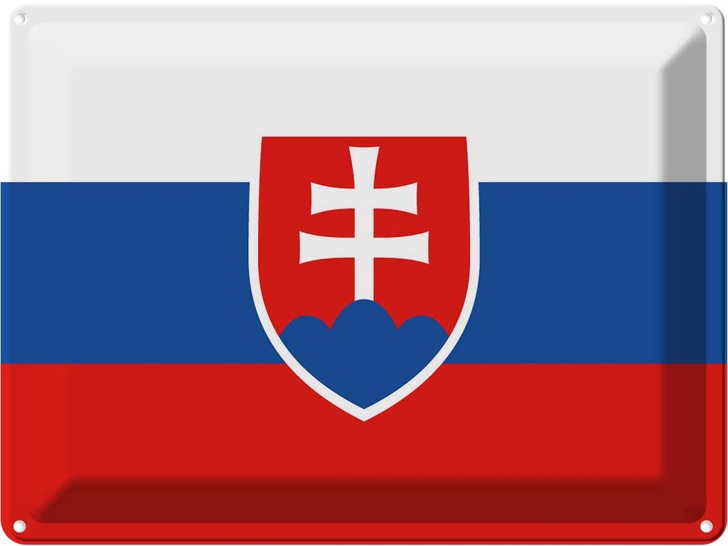 Blechschild 30x40 cm Slowakei Slovakia Flagge Fahne Wappen