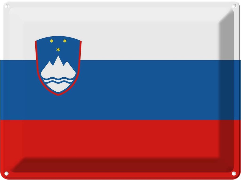 Blechschild 30x40 cm Sloweniens Slovenia Flagge Fahne Wappen