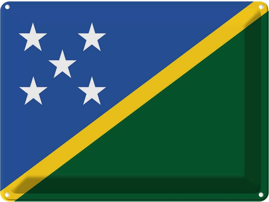 Blechschild 30x40 cm Salomonen Solomon Islands Flagge Fahne Wappen