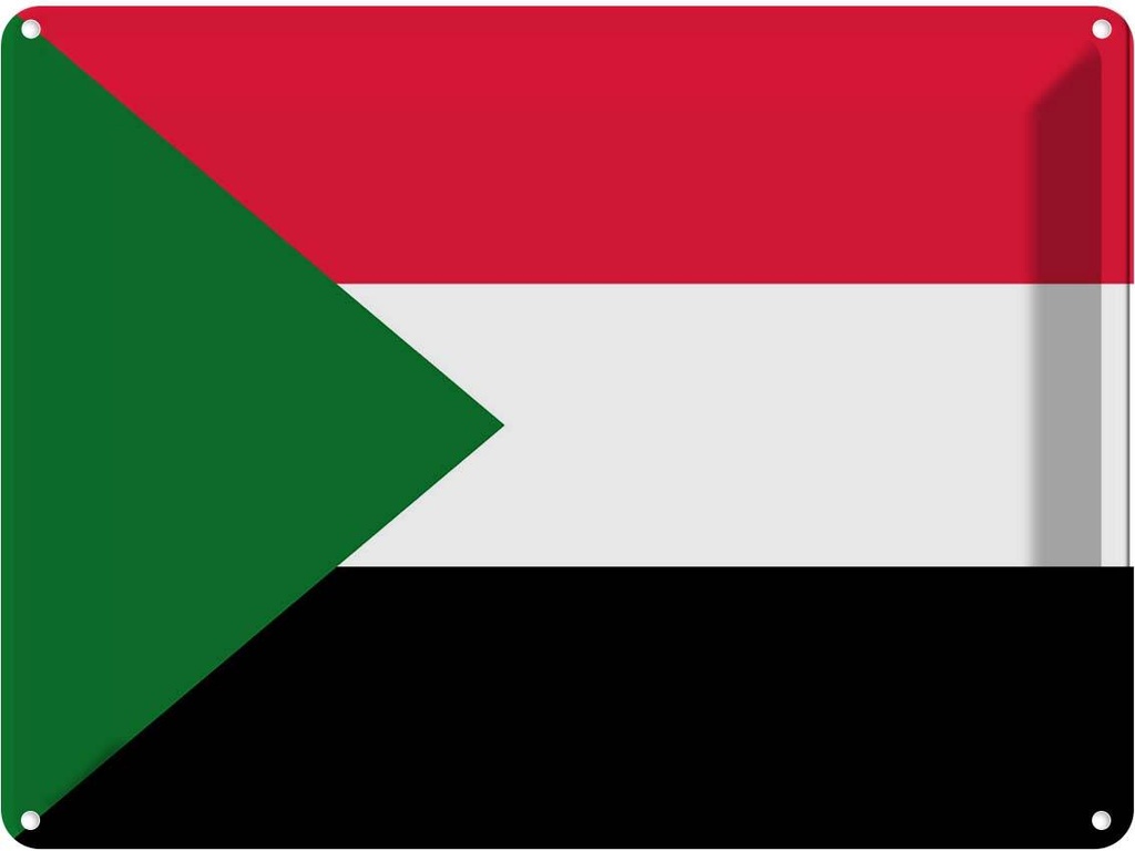 Blechschild 30x40 cm Sudan Flagge Fahne Wappen