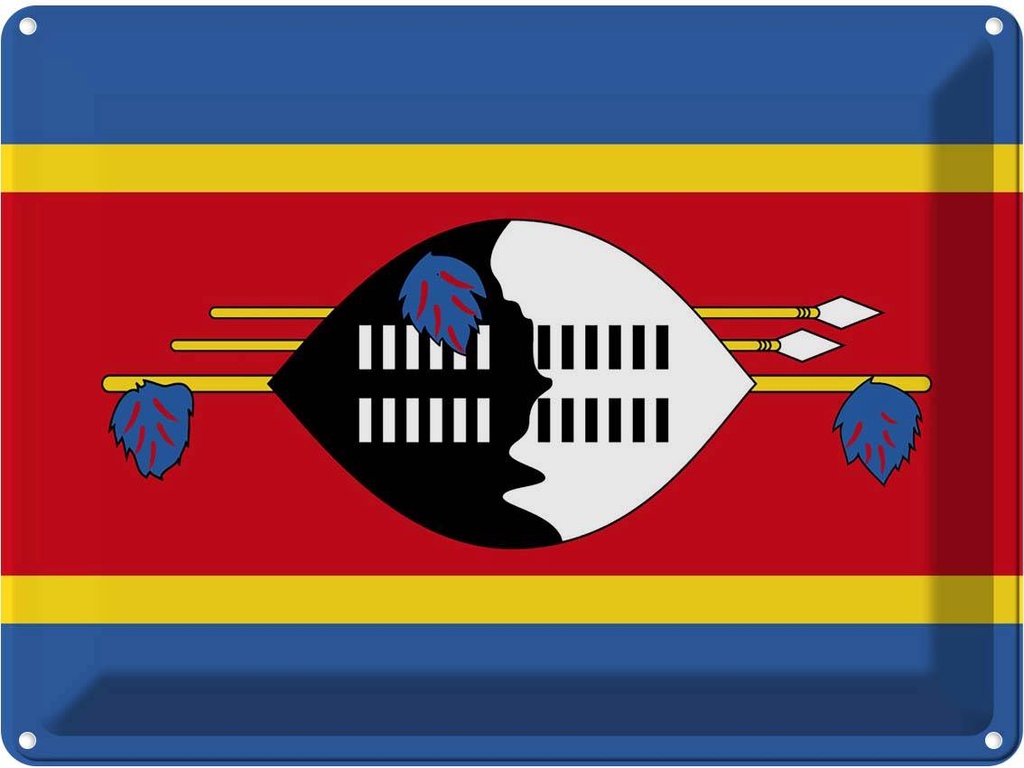 Blechschild 30x40 cm Swasilands Eswatini Flagge Fahne Wappen