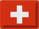 Blechschild 30x40 cm Schweiz Switzerland Flagge Fahne Wappen