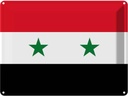 Blechschild 30x40 cm Syriens Syria Flagge Fahne Wappen