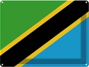 Blechschild 30x40 cm Tansanias Tanzania Flagge Fahne Wappen