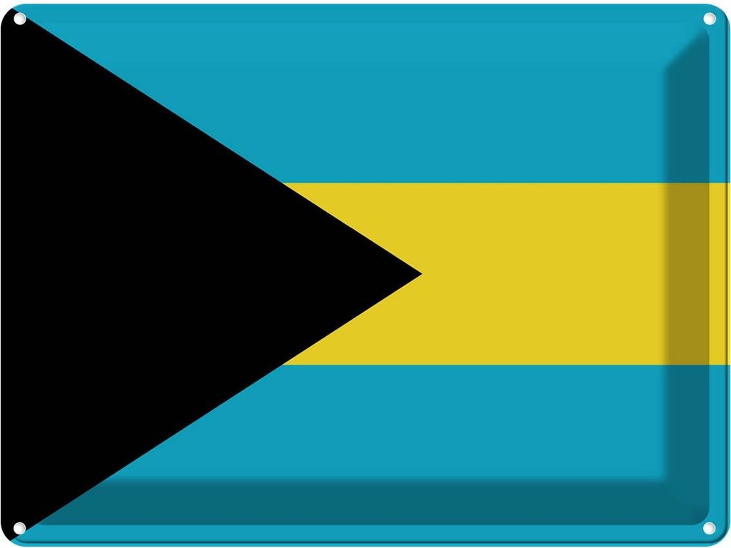 Blechschild 30x40 cm Bahamas the Flagge Fahne Wappen