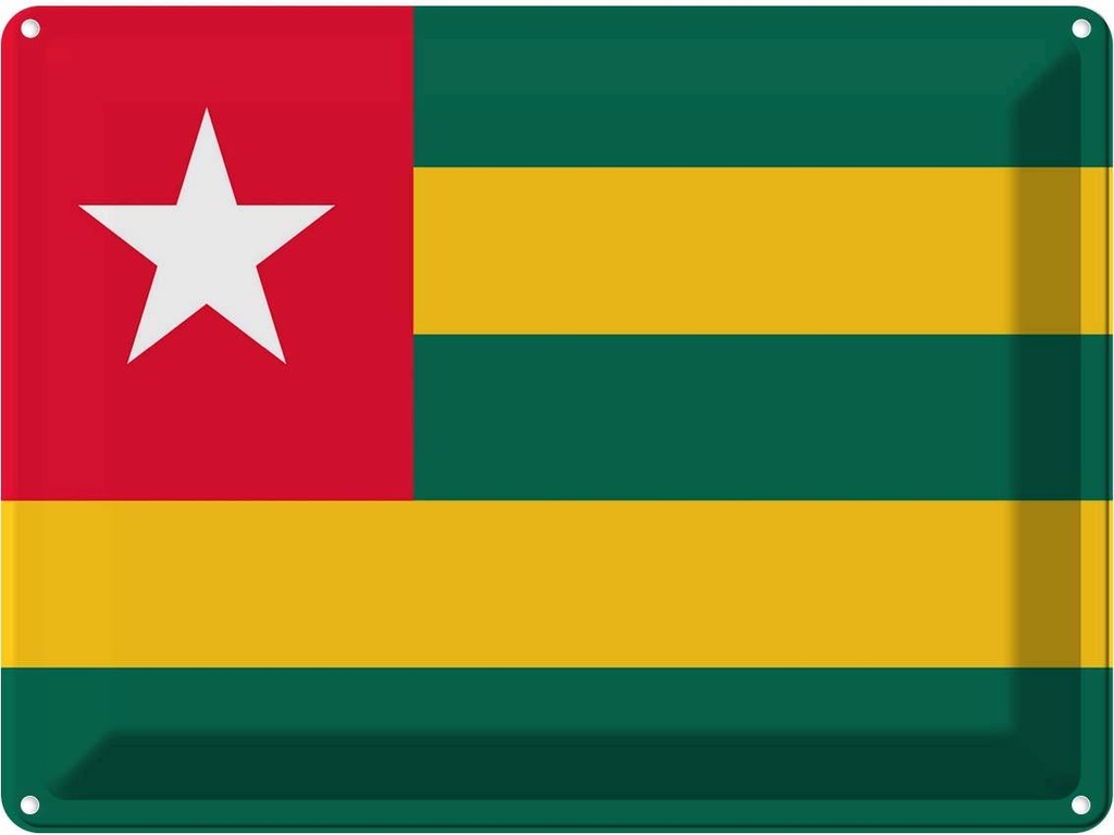 Blechschild 30x40 cm Togos Togo Flagge Fahne Wappen