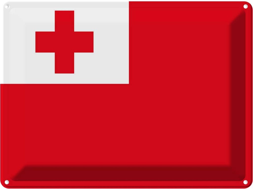 Blechschild 30x40 cm Tongas Tonga Flagge Fahne Wappen