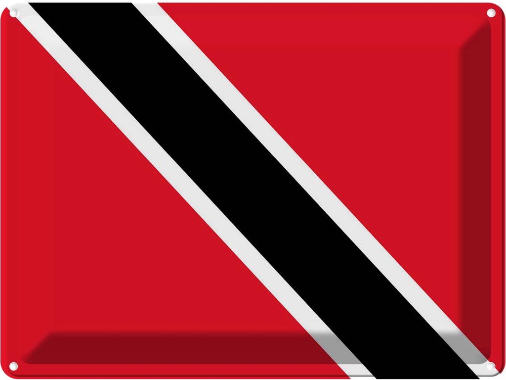 Blechschild 30x40 cm Trinidad und Tobagos Falg Flagge Fahne Wappen