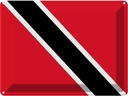 Blechschild 30x40 cm Trinidad und Tobagos Falg Flagge Fahne Wappen