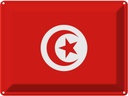 Blechschild 30x40 cm Tunesiens Tunisia Flagge Fahne Wappen