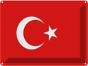 Blechschild 30x40 cm Türkei Turkey Flagge Fahne Wappen