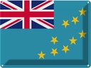 Blechschild 30x40 cm Tuvalus Tuvalu Flagge Fahne Wappen