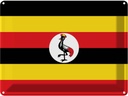 Blechschild 30x40 cm Ugandas Uganda Flagge Fahne Wappen
