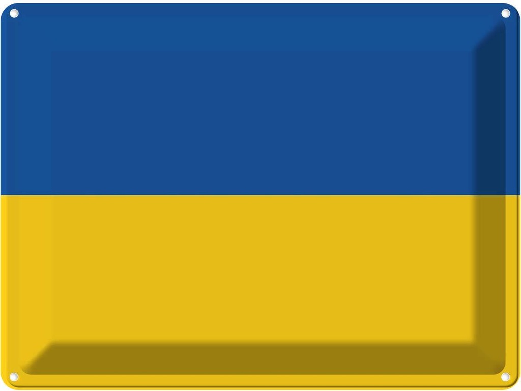 Blechschild 30x40 cm Ukraine Flagge Fahne Wappen