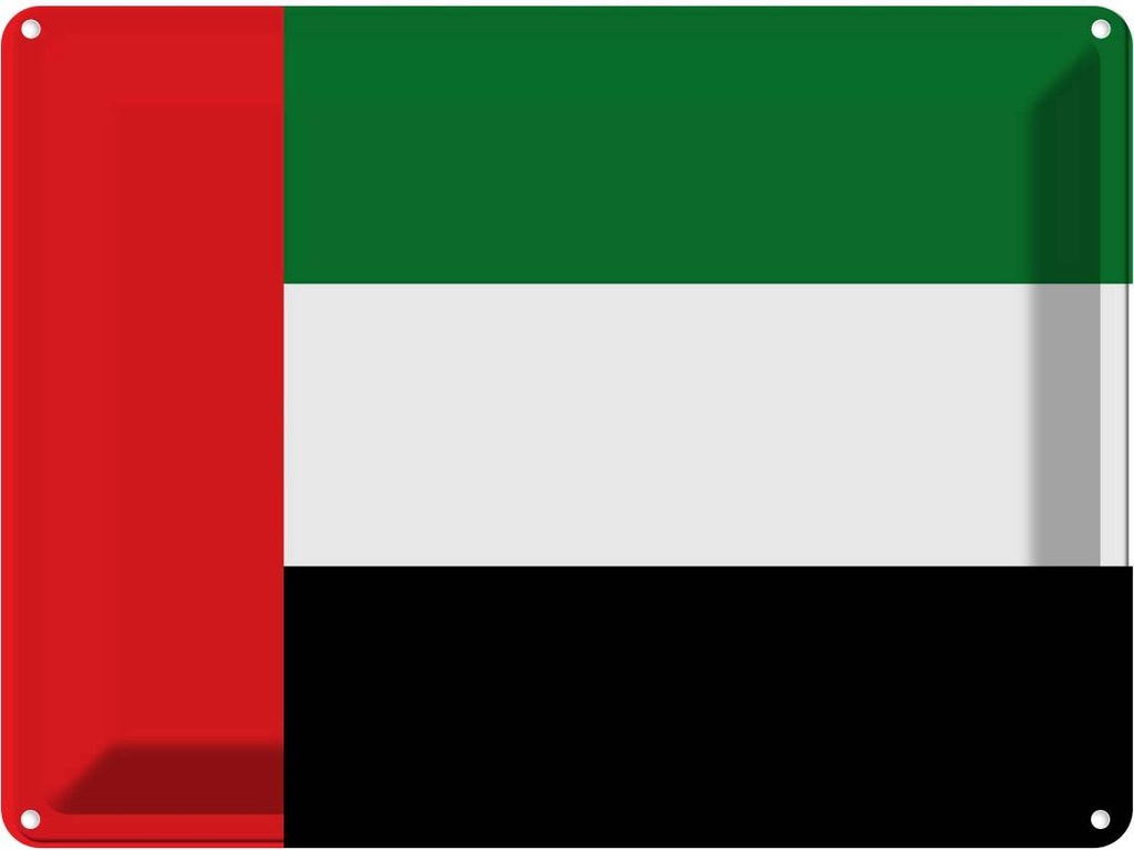 Blechschild 30x40 cm Vereinigten Arabischen Emirate Flagge Fahne Wappen