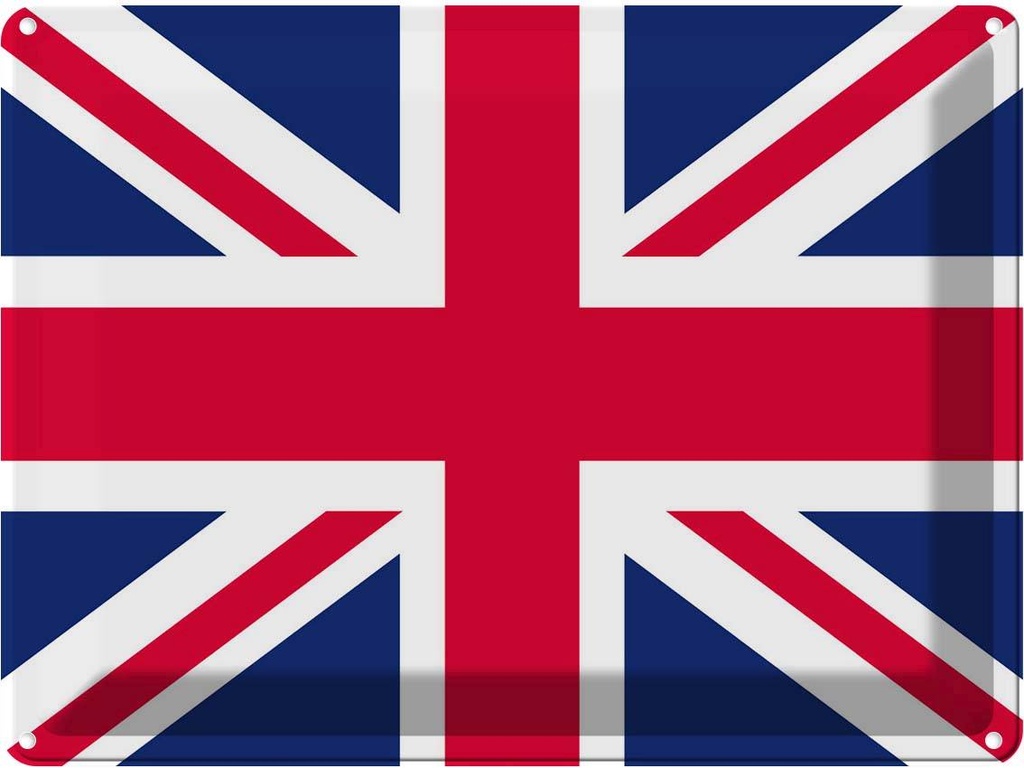 Blechschild 30x40 cm Union Jack United Kingdom Flagge Fahne Wappen