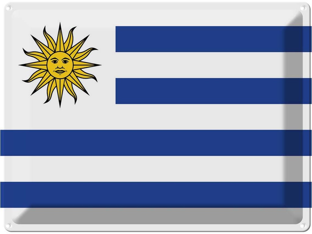 Blechschild 30x40 cm Uruguays Uruguay Flagge Fahne Wappen