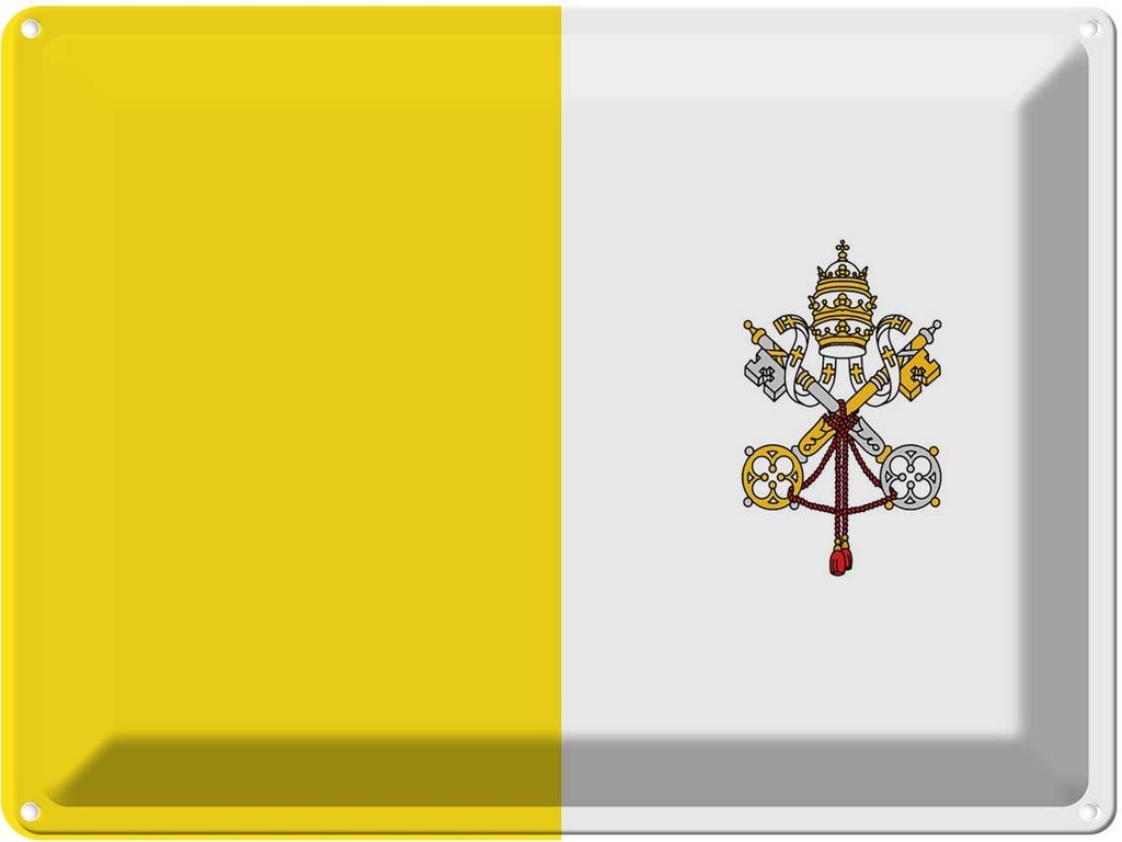 Blechschild 30x40 cm Vatikanstadt Vatican City Flagge Fahne Wappen