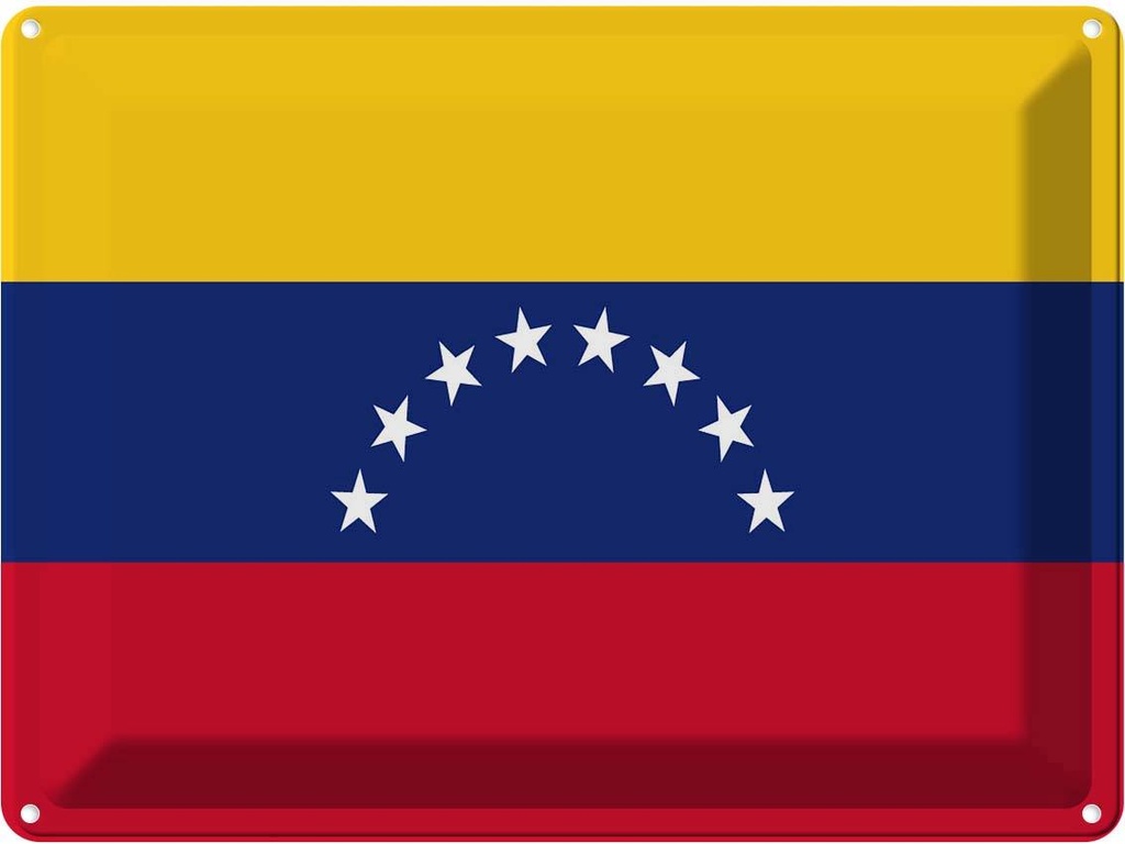 Blechschild 30x40 cm Venezuelas Venezuela Flagge Fahne Wappen