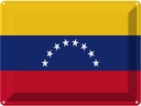 Blechschild 30x40 cm Venezuelas Venezuela Flagge Fahne Wappen