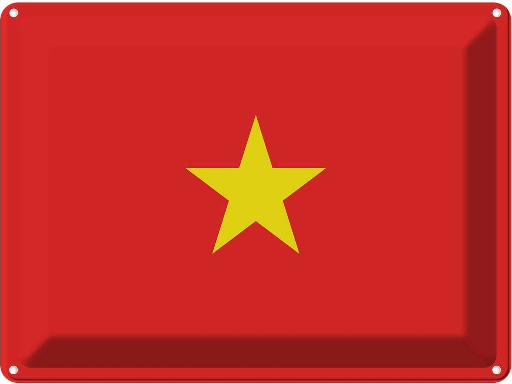 Blechschild 30x40 cm Vietnams Vietnam Flagge Fahne Wappen
