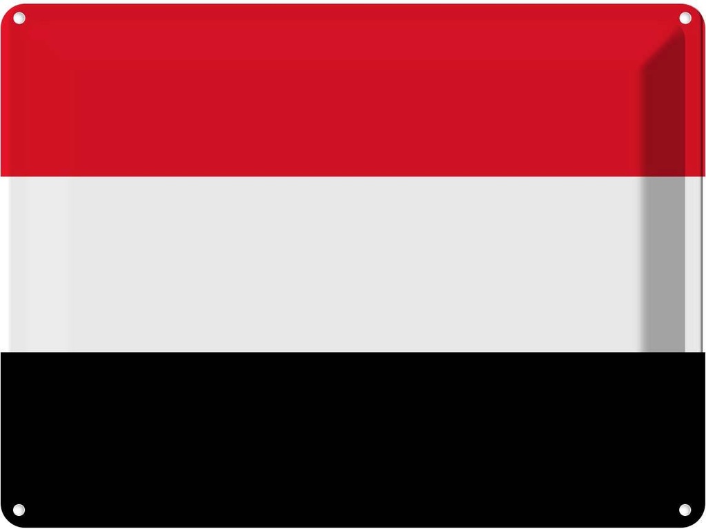 Blechschild 30x40 cm Jemen Yemen Flagge Fahne Wappen