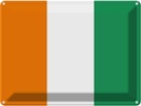 Blechschild 30x40 cm Elfenbeinküste Ivory Coast Flagge Fahne Wappen