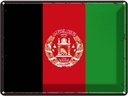 Blechschild 30x40 cm Afghanistans Retro Afghanistan Flagge Fahne Wappen