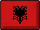Blechschild 30x40 cm Albaniens Retro Albania Flagge Fahne Wappen