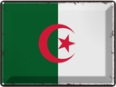 Blechschild 30x40 cm Algeriens Retro Algeria Flagge Fahne Wappen
