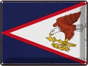 Blechschild 30x40 cm Retro American Samoa Flagge Fahne Wappen