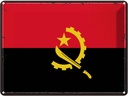 Blechschild 30x40 cm Angolas Retro Angola Flagge Fahne Wappen